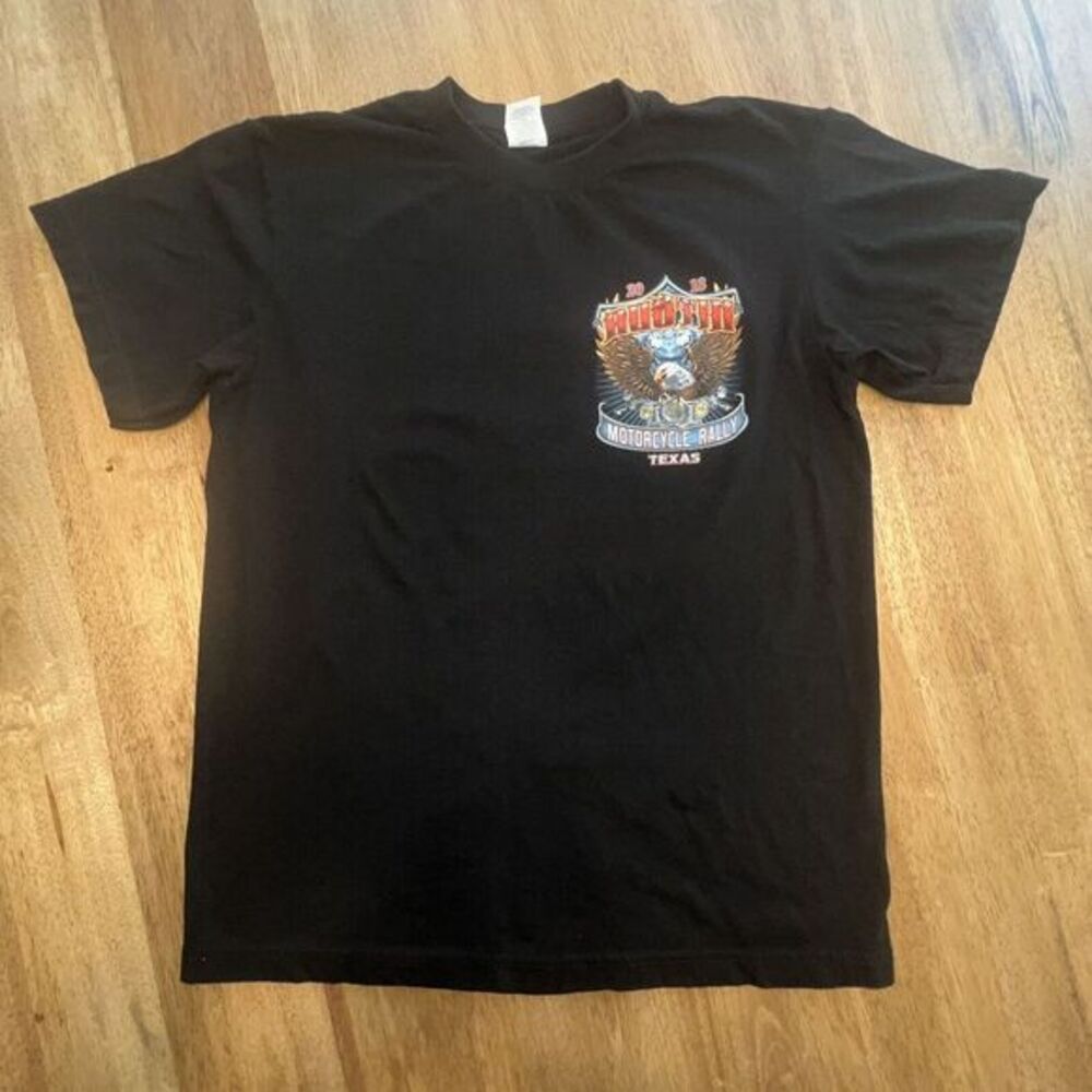 Men's Austin TX Motorcycle Rally Tshirt 2018 Large Eagle Black Biker‎